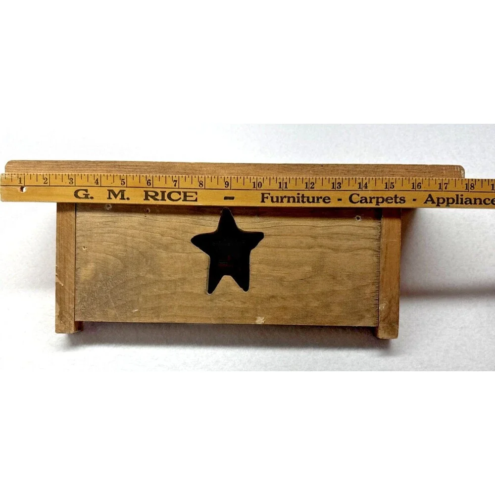 Wood Wall Shelf Star Cutout Primitive Country Farmhouse Rustic 18